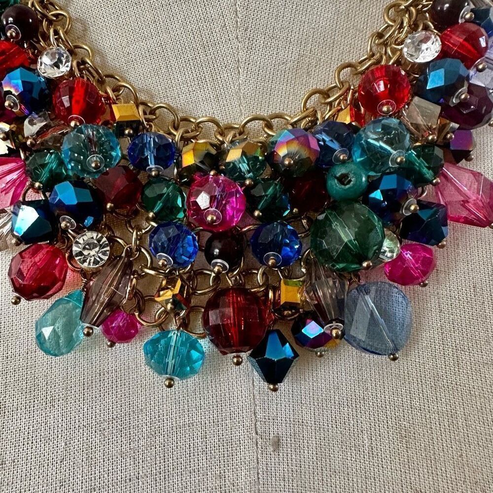 Colorful crystal statement necklace - Picture 2 of 10